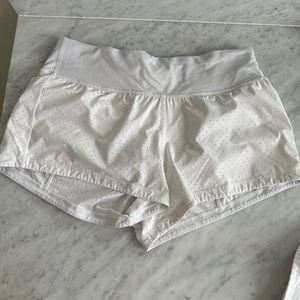 white mesh Lululemon shorts